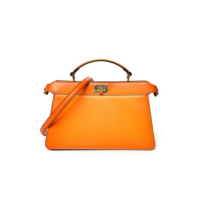 FENDI VITELLO KING TAMPONATO MEDIUM PEEKABOO I SEE U EAST WEST SATCHEL CLEMENTINE 8BN323AF2HF1DZH (29*18.5*12cm)